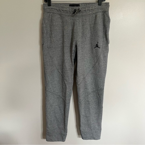 Nike Air Jordan Wings Fleece Pants Gray & Black Size Large - Picture 1 of 16